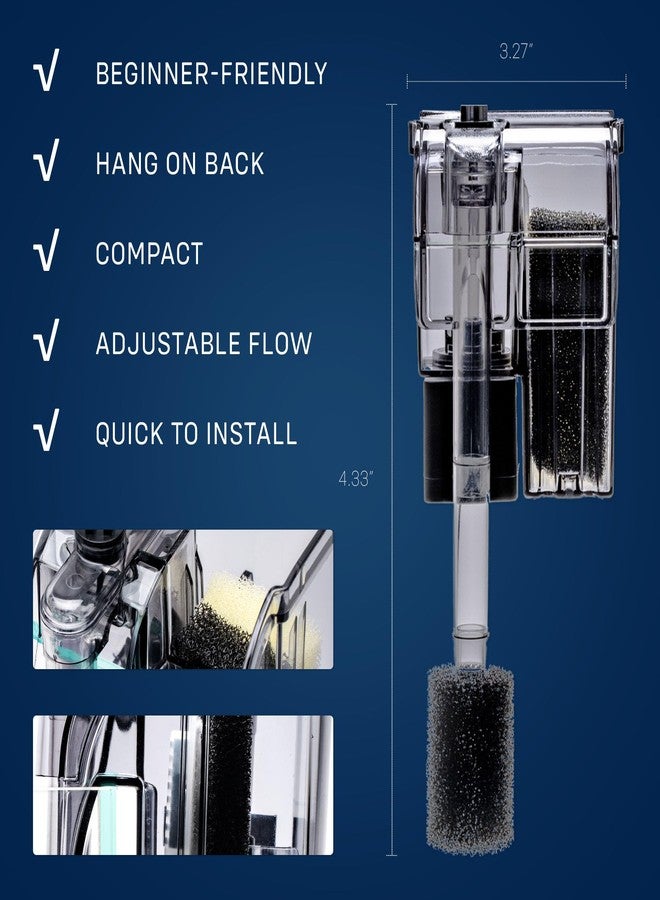 SubstrateSource Mighty Aquarium Hang On Back Filter - Aquarium HOB Filter - Adjustable Fish Tank Filter - Aquarium Filters - Nano Aquarium Filter - Fish Aquarium Filter - Hang On Back Aquarium Filter (1-3 Gallons) - Image 3